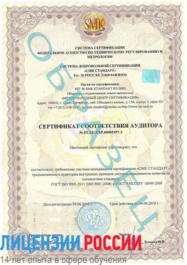 Образец сертификата соответствия аудитора №ST.RU.EXP.00005397-3 Константиновск Сертификат ISO/TS 16949